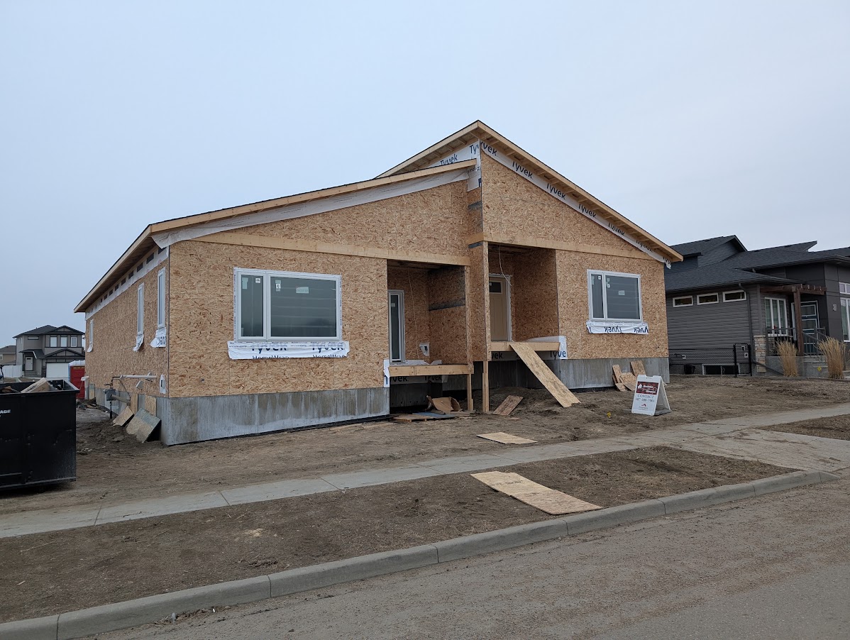 Sierra new-construction home before exterior installation